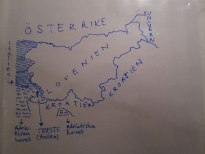 Dagens Slovenien och dess grannar.